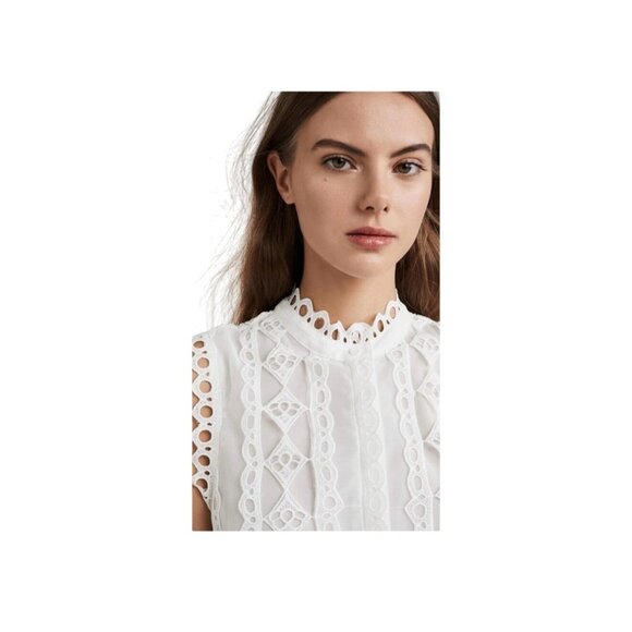 Endless Rose Lace Trim Crochet Mini Dress Sleeveless White Size M NWOT Romantic - Picture 6 of 15